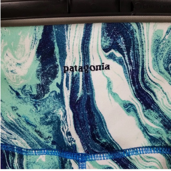 PATAGONIA Capri Leggings Marble Blue Teal Size XS Women’s - Picture 2 of 5
